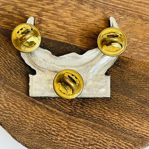 Vintage Ballou Regd Lapel Leather Jacket Live to Ride Pewter Pin 1 5/8” - Picture 3 of 3